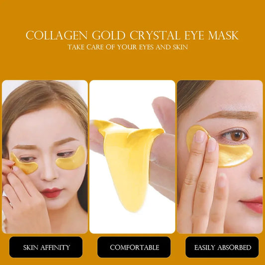 100pcs=50pairs Gold Collagen Eye Mask skincare Anti-Aging Anti Dark Circles Remove Puffiness Moisturizing Eye Patches Skin Care