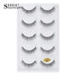 3D Faux Mink Lashes X05 Fluffy Wispy False Eyelashes 5Pairs Reusable Soft Volume Eyelashes Natural Look for Daily & Party Makeup
