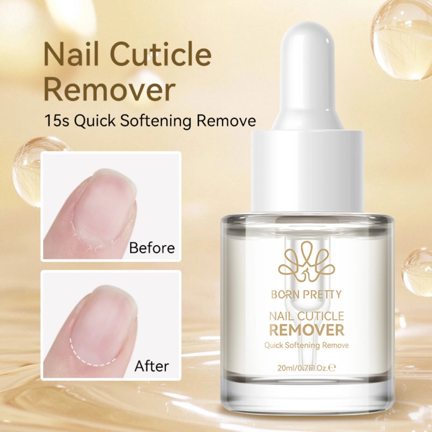 BORN PRETTY 20ml Nail Cuticle Remover Gel Polish 15s Quick Softener Regenerating Oil Preventative Nail Polish Treatment Manicure