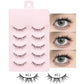DINGSEN 5 Pairs Manga Lashes Eyes Lashes Soft Natural Long Eyelashes Fake Lashes Anime Wispy Strip False Eyelashes Makeup