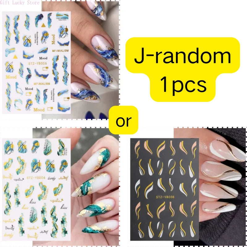 1piece 5D glass fragment nail sticker high quality stained glass window grille design glitter art decoration design nail sticker