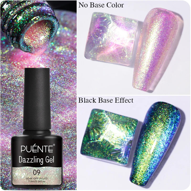 PUENTE Pearl Color Builder Nail Gel Polish Hema Free Shell Thread Glitter Nail Extension Semi-Permanent Construction Gel Varnish