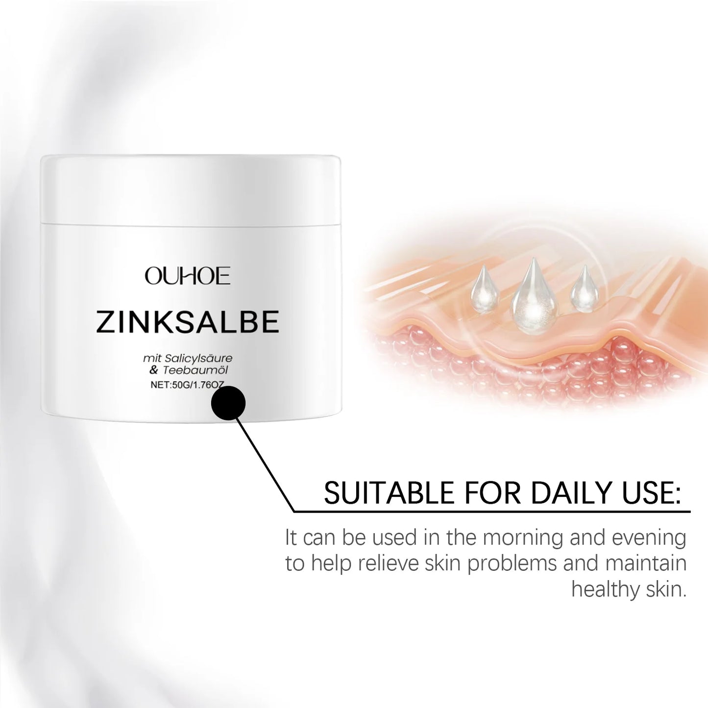 Acne Removal Cream Against Pimples Marks Lighten Shrink Pores Oil Control Whitening Smoothing Nourishing Repairing Zinc Ointment