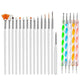 20/15pc Nails Art Brushes Set Manicure Liquid Powder Carving UV Nail Gel Polish Painting Pen Nail Acrylic Extension Builder Tool