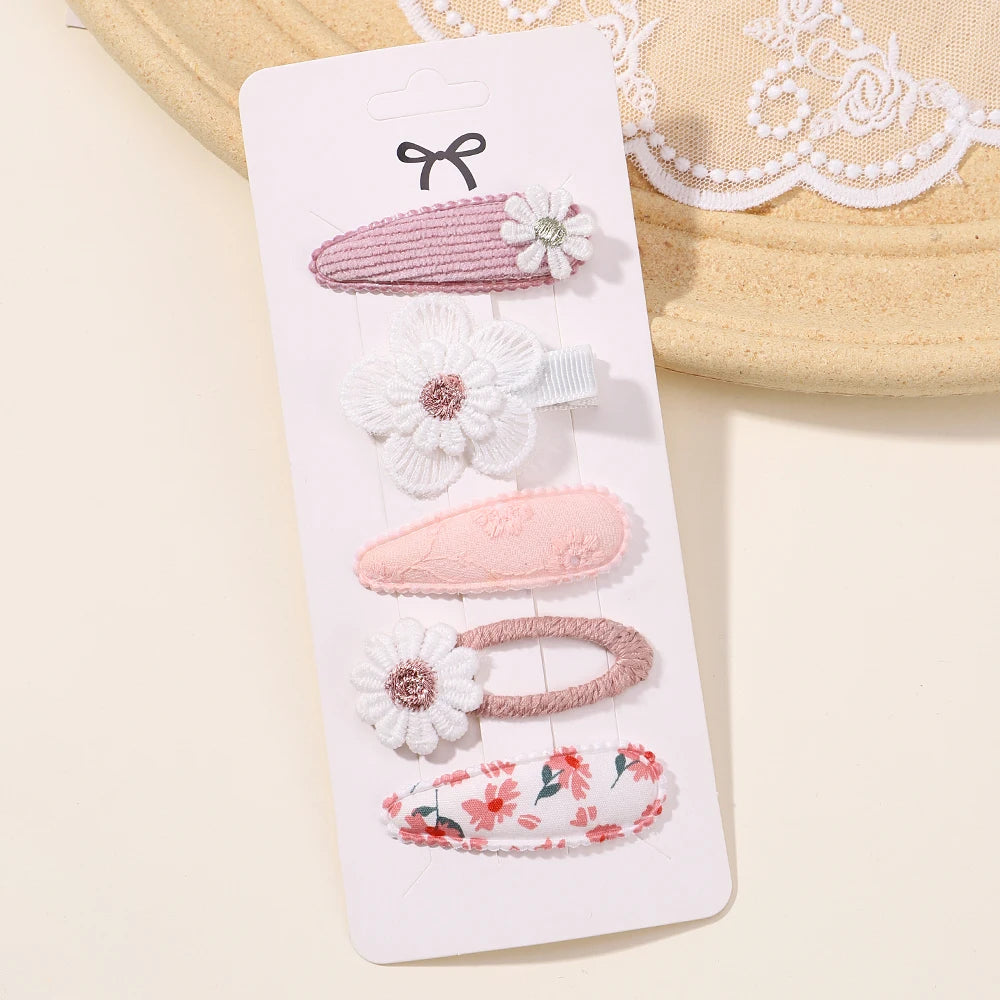 5Pcs BB Clips Set Toddler Baby Girls Hair Clips Children Barrettes Ins Sweet Daisy Hair Accessories