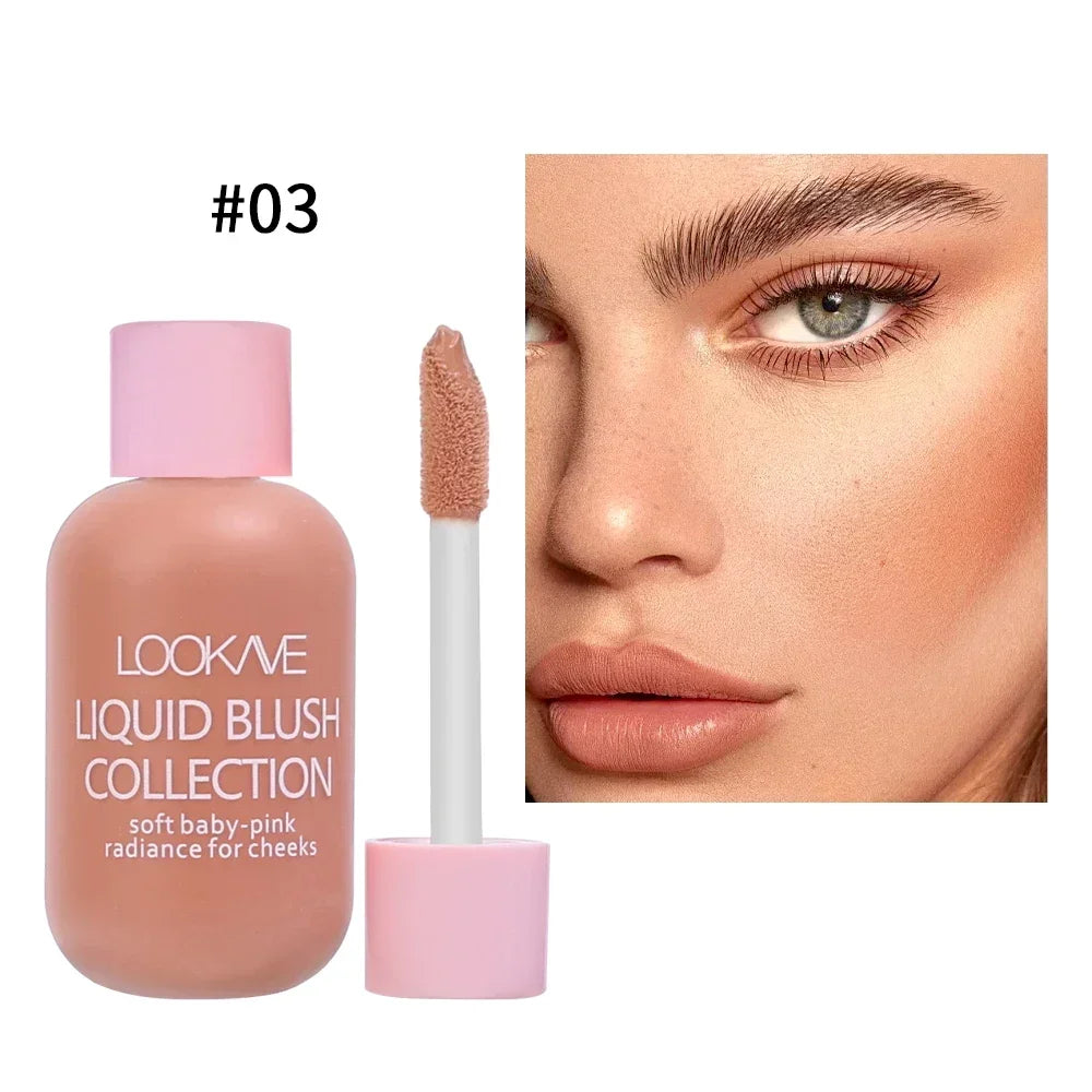Multi-Use Matte Liquid Blush Waterproof Moisturizing Shadow Lips Cheek Blusher Peach Pink Red Orange Creamy Blush Facial Makeup