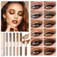 QIBEST Double-ended Flash Liquid Eyeshadow Contour Blush Pigment Silk Flash Matte Natural Blush Makeup Cream