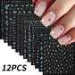 12Pcs 3D Gold Sliver Stars Nail Stickers Bronzing Starlight Nail Art Decals Self Adhesive Slider Decals DIY Nail Tips Decoration