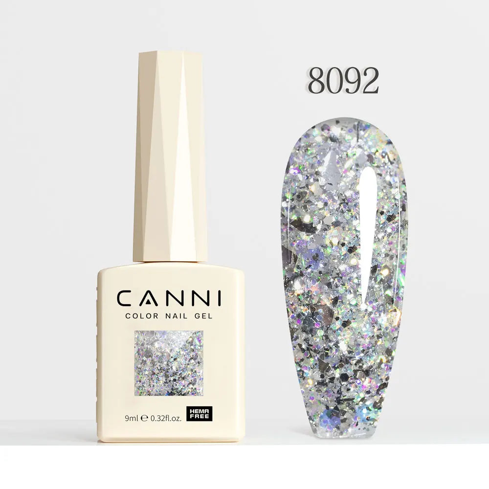 CANNI Gel Nail Polish Glitter Diamond Sparkle Color Collection Gorgeous Color HEMA FREE Soak Off UV LED Semi Permanent AurorGel