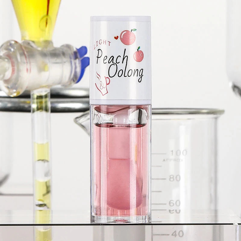 1PCS White Peach Oolong Lip Balm Oily Glossy Plump Moisturizing Water Resistant Shiny Transparent Liquid Lipstick