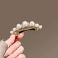 Exquisite Side Pearl Hairpin Hair Clip for Women, New Niche High-End Horizontal Clip for the Back of the Head, Half-Tied Spring