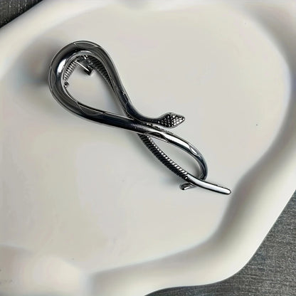 1pc Zinc Alloy Rhinestone Snake Hair Ornament, Retro Elegant High-End Hairpin, Four Seasons Personality Versatile Headwear, Suit