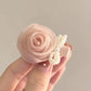 1pc/2pcs Pink Rose Imitation Pearl Bow Hair Clips, Suitable for Women, Sweet Atmosphere Bangs Side Clip Duckbill Hair Accessory