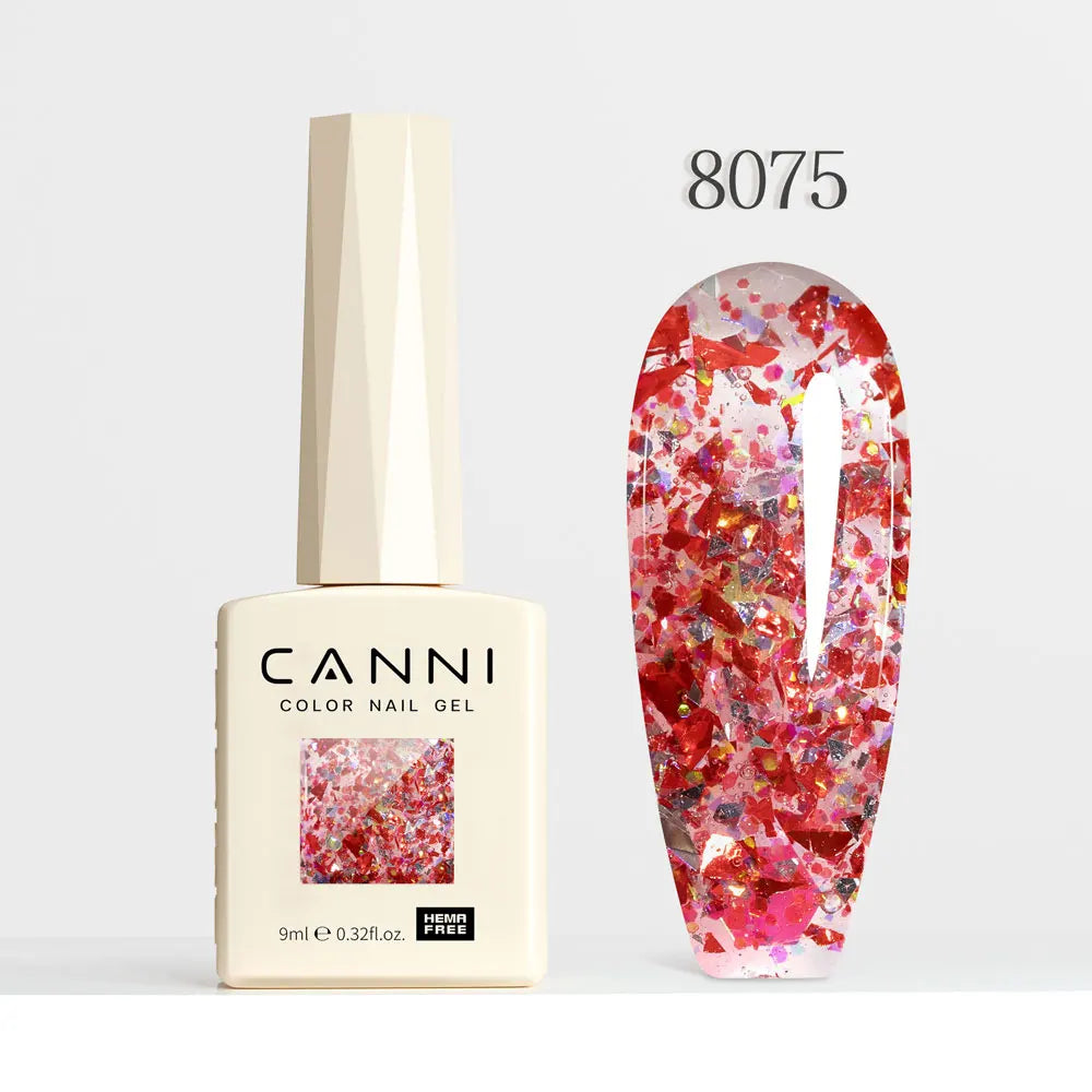 CANNI Gel Nail Polish Glitter Diamond Sparkle Color Collection Gorgeous Color HEMA FREE Soak Off UV LED Semi Permanent AurorGel
