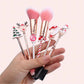 5/6-Piece Christmas Makeup Brush Set - Holiday Gift | Cute Santa Reindeer Christmas Tree Candy Cartoon Brushes
