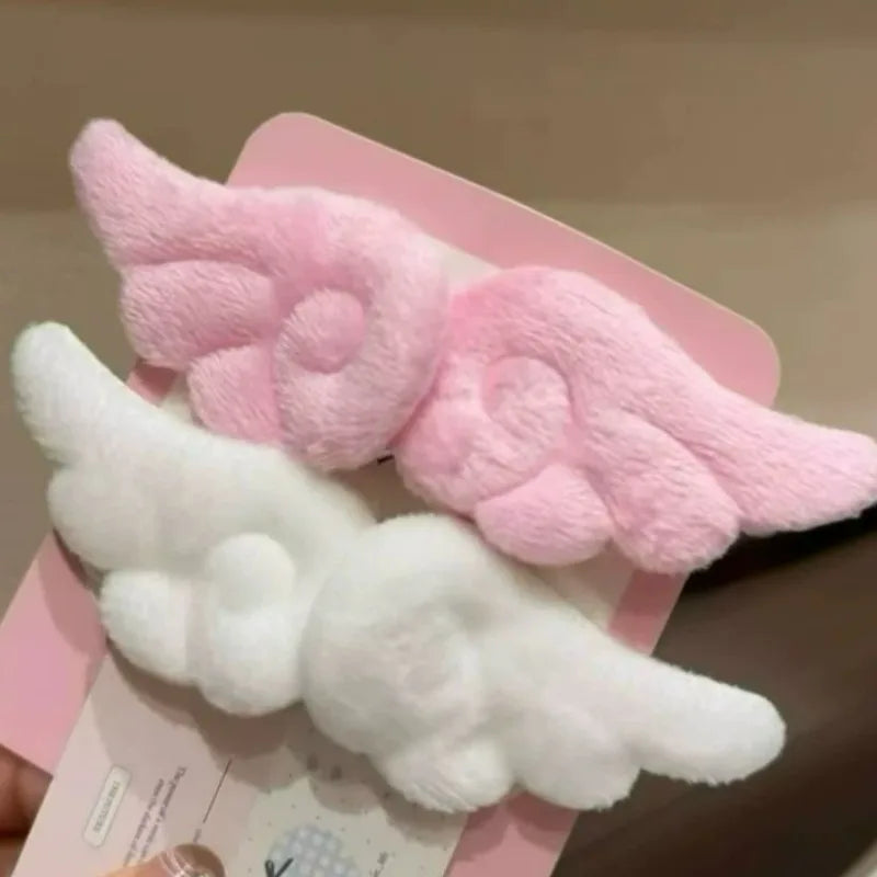 Y2K Sweet Cute Angel Wing Plush Hairpins Korean Girls Hair Clip Accessories Barrettes Hair Clips Headdress Headwear Ornaments