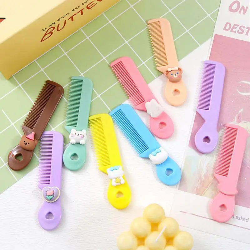 Hair Comb Smooth Handle Cartoon Children's Comb Newborn Hair Cleaning Supplies Infant Comb Head Massager Baby Care Accessories
