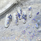 Japanese Vintage Red & Blue Rose Flower Laser Gold Silver Nail Stickers Nail Art Decal Design Manicure Tool High Quality