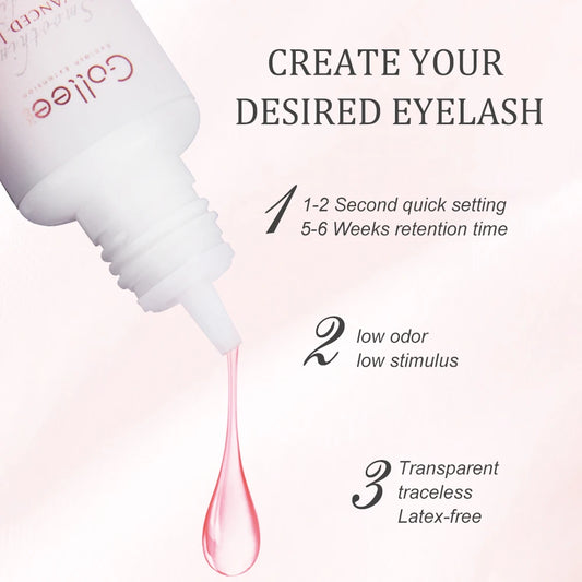 Gollee 1s Fast Dry Glue Lash Bonding Jelly Pink Eyelash Extension Glue Eyelash Adhesive Booster Cuticle Opening Accelerator tool