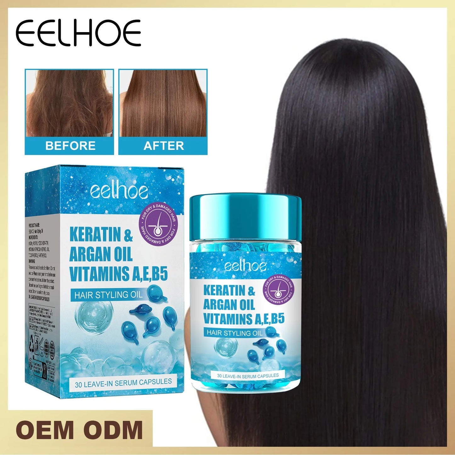 Magic Hair Vitamin Capsule Keratin Oil Fast Restore Hair Soft Smooth Shiny Deep Moisturizer Frizzy Dry Scalp Hair Care Products