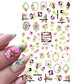 1pcs Sakura Flower 3D Nail Stickers White Cherry Blossom Nail Art Decals Spring Summer Adhesive Slider Decor Wedding Manicure