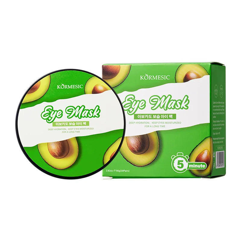 Avocado Moisturizing Eye Mask Contains Avocado Essence, Nourishes the Delicate Eye Area, and Makes the Eyes Hydrated and Radiant.