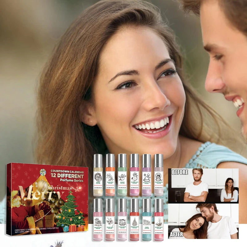 12 Pheromone Fragrance Perfume Gift Sets Christmas Countdown Warm Christmas Advent Calendar Natural Fragrance Gift For Women