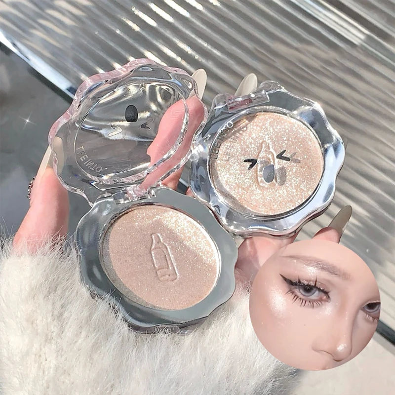Natural three-dimensional highlighter powder, modify and brighten the silkworm, hold makeup and show color, fine highlighter