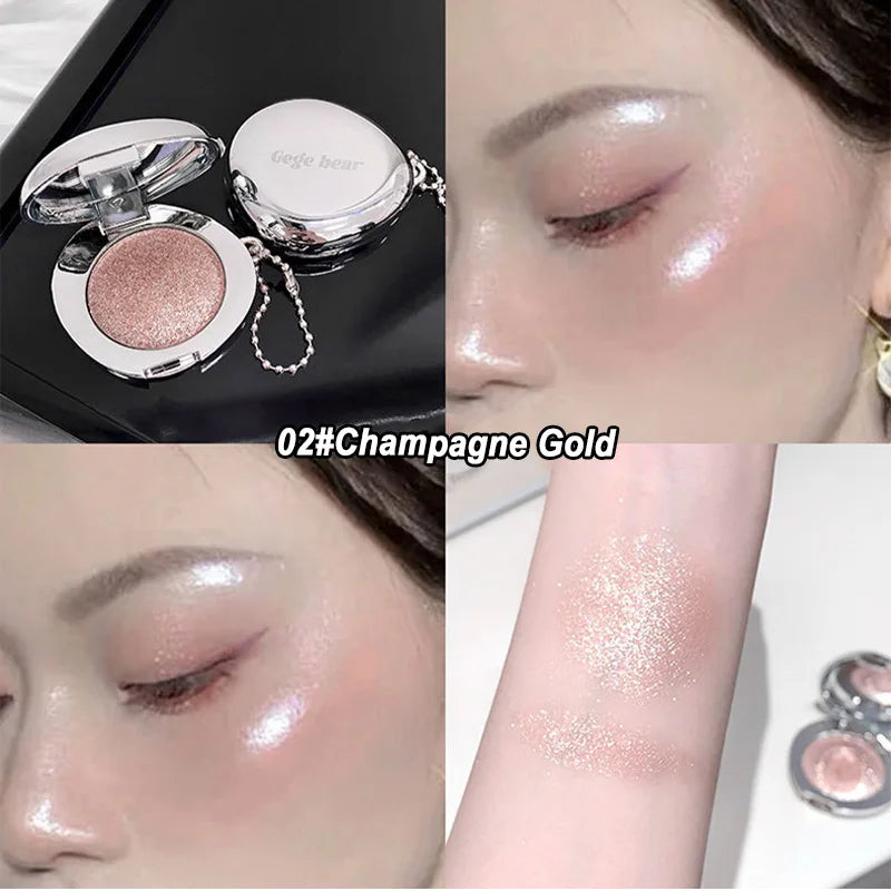 4-color Starry Diamond Highlighter Cream for Face, Collarbone Brightening, Pearlized Shine and Dewy Skin,Face Makeup Product
