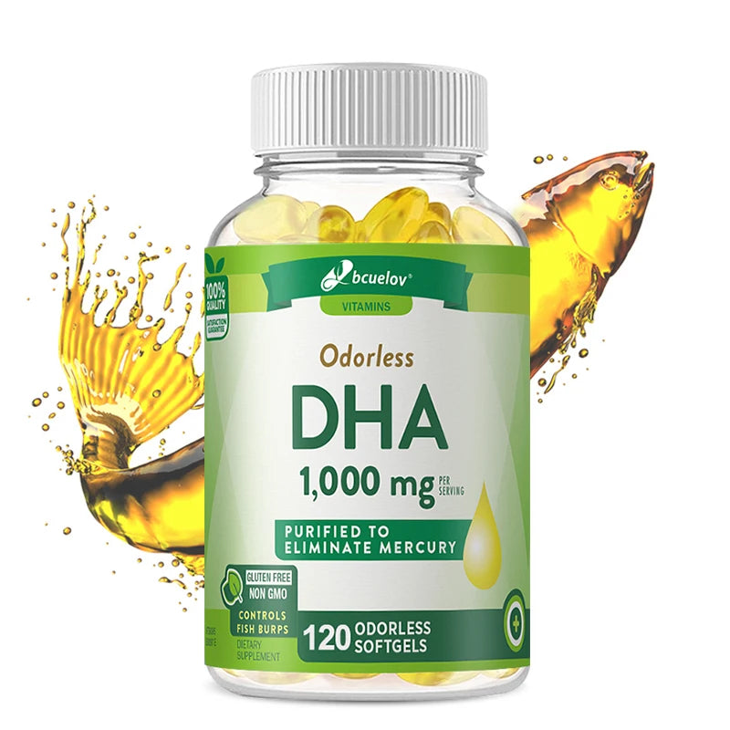 Bcuelov High Potency DHA - Supports Brain Health and Cognitive Function, Improves Concentration and Intellectual Thinking