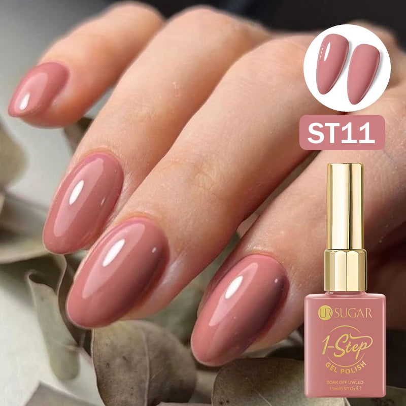 UR SUGAR 15ml 1 Step Gel Polish 3 IN 1 Red Pink Glossy Nail Soak Off LED UV Gel Nail Varnishes No Need Base Gel and Top Coat