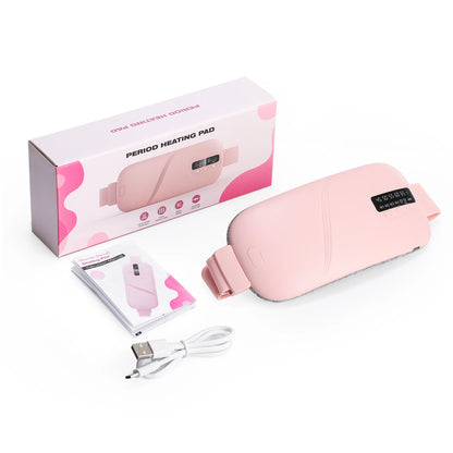 Electric Heating Pad Menstrual Cramp Massager Belt Women Period Care Hot Compress Device Vibration Abdominal Ulter Warmer Belt