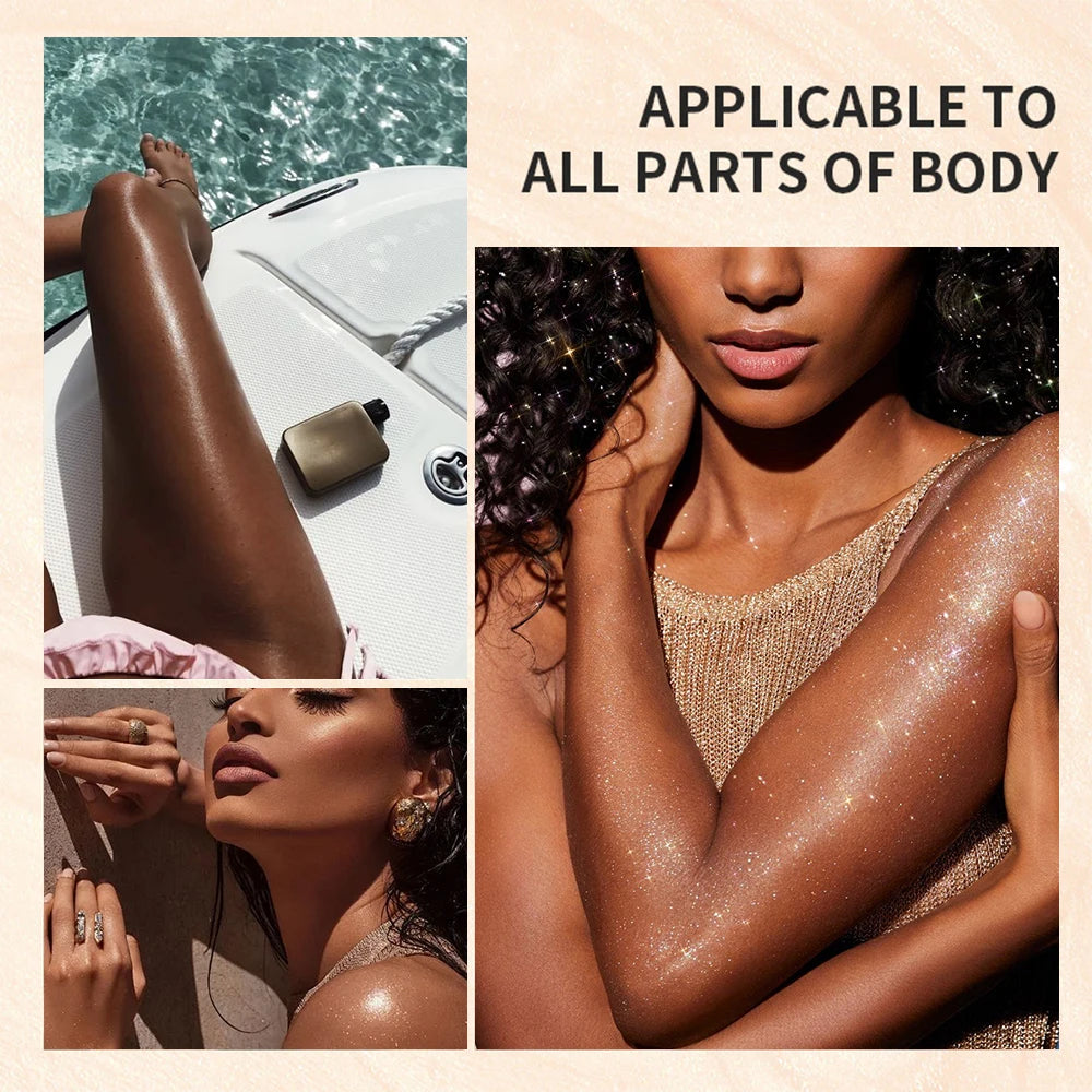 Glow Shimmer Spray,Waterproof Liquid Highlighter Body Luminizer with Glitter Makeup For Face & Body,Long-lasting For Festival