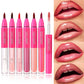 2 in 1 Matte Lip Liner Mirror Lip Gloss Waterproof Plumping Stain Hydrating Shiny Transparent Lip Oil Jelly Lips Contour Makeup