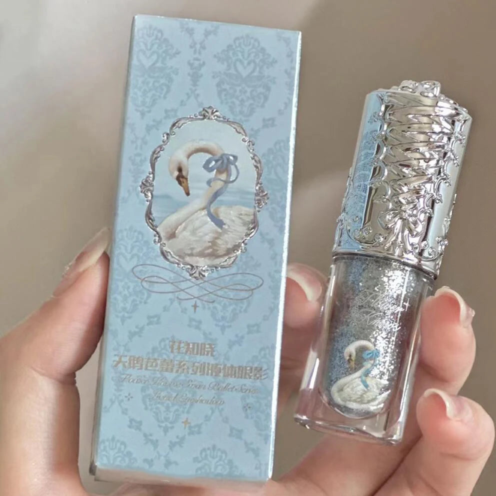 Flower Knows Liquid Eyeshadow Swan Ballet Glitter Quick-Dry Long-Lasting Waterproof Shimmer for Eyes Makeup 4g
