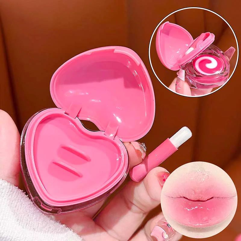Luckgo Heart Dual Color Lip Mask: Creates Pink-Toned Lips and Provides Moisturizing Hydration, as Well as Lip Care and Wrinkle Improvement Effects. A Must-Have for the Winter Season with a Girlish Touch, and Also Suitable as