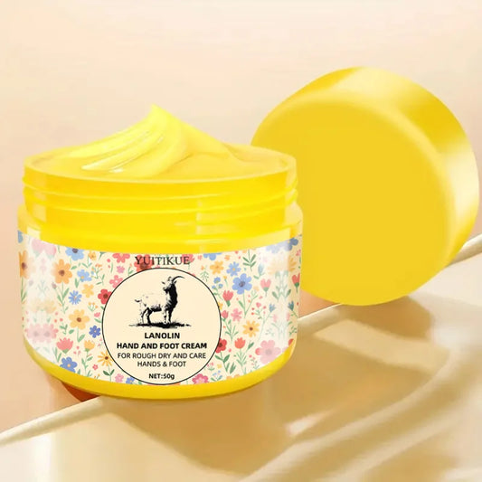 YUITIKUE Lanolin Hand & Foot Cream Moisturizing Smooth Care for Rough Dry Skin Nourish Hands Feet 50g