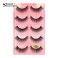 3D Faux Mink Lashes X05 Fluffy Wispy False Eyelashes 5Pairs Reusable Soft Volume Eyelashes Natural Look for Daily & Party Makeup
