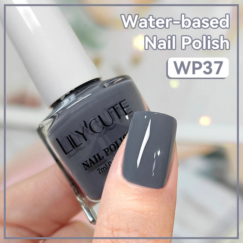 LILYCUTE 7ml Water-Based Nail Polish 40 Colors Long Lasting Quick Drying No Need of Lamp to Cure Nail Supplies For Nail Manicure