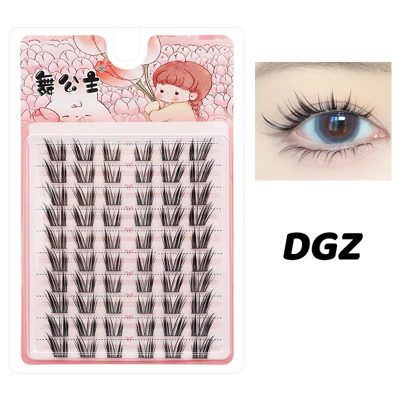 DINGSEN 10 rows Individual Eyelashes Wholesale 10-12mm Cluster Lashes Natural Anime False Kake Eyelashes Extension Makeup