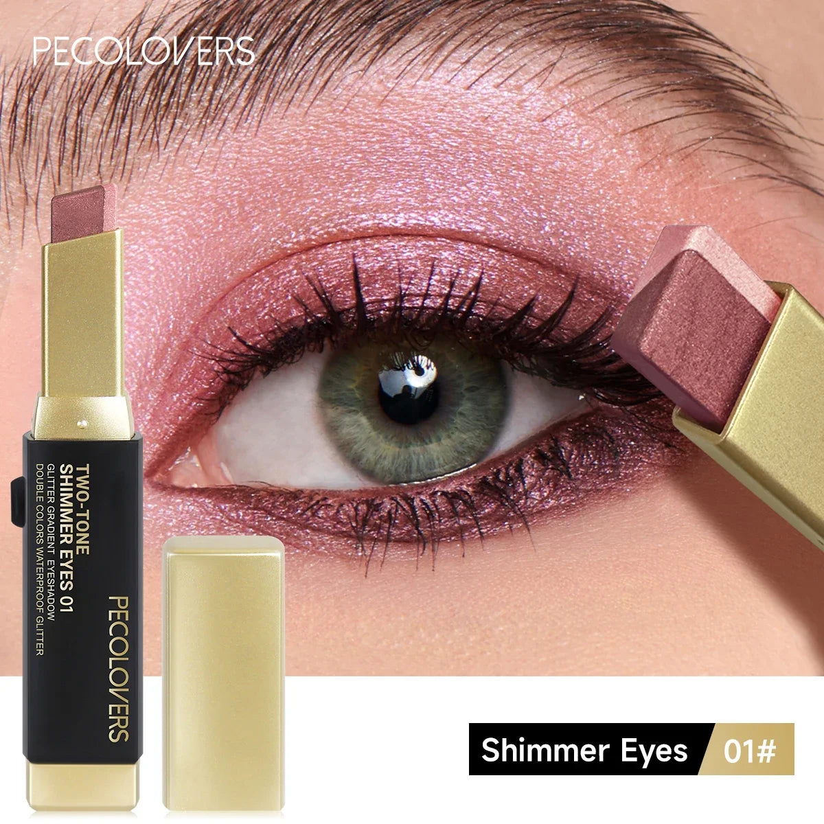Double Color Eyeshadow Stick Highlight Shadow Stick Eye Makeup Waterproof Lasting Shimmer Metallic Eyeshadow Makeup