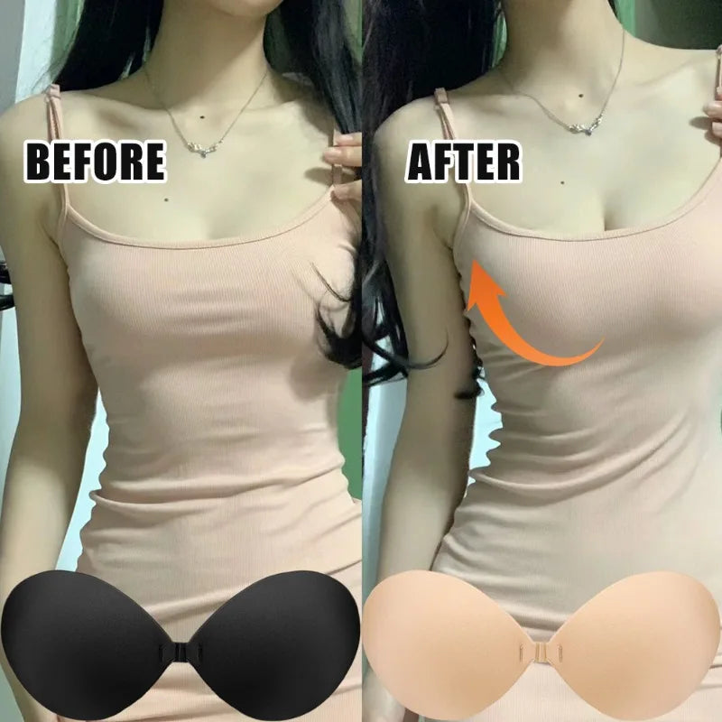 Invisible Breathable Thickened Strapless Chest Stickers Lift Up Nude Bra Self Adhesive Silicone Pads Sexy Breast Nipple Covers