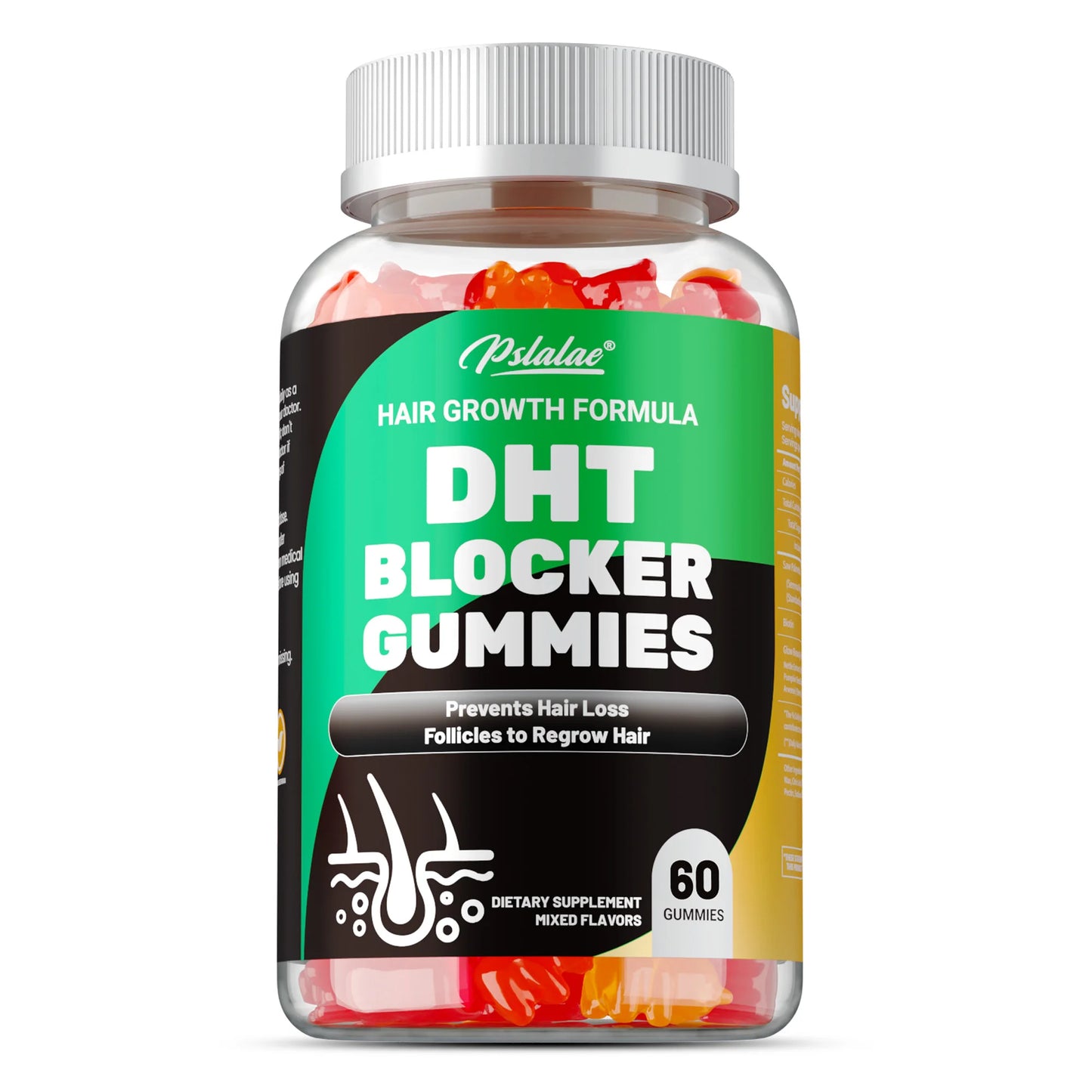 DHT Blocker Gummies - Hair Growth Supplement, for Hereditary Thinning Hair - for Men and Women - 60pcs