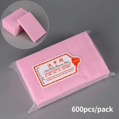 1000/600/500/100pcs Lint-Free Nail Cotton for UV Gel Polish Removal Wipes Paper Pads 100% Cotton Soft Non Woven Nail Cleaner Pad