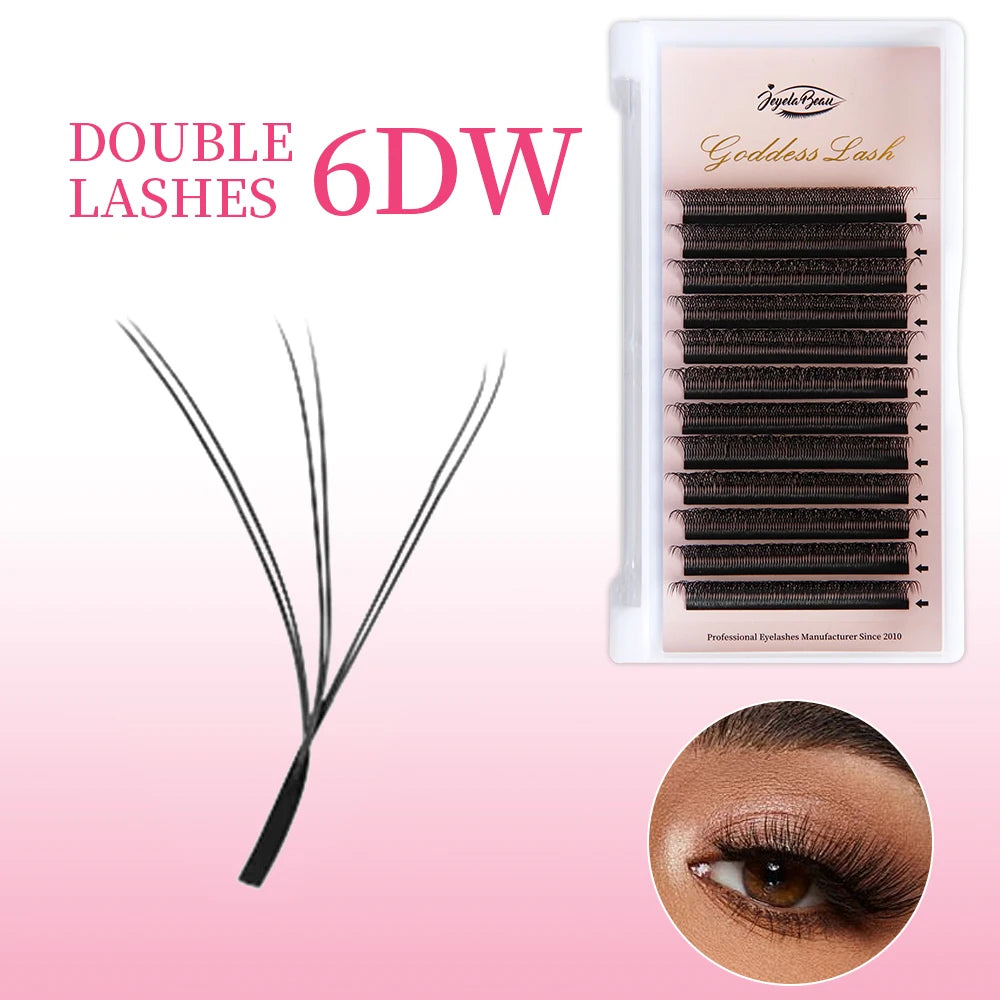 Goddess 3D/4D/5D/6D/7D/8D W Shape Lashes 4D Premade Fan Lash Extensions 0.07 C/D Curl Natural Soft High Quality Individual Lashe