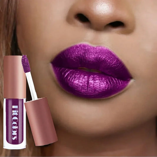 4Pcs/Set Metallic No-stick Cup Lip Gloss Pearly Diamond Fine Glitter Matte Moisturizing Waterproof Lip Glaze Liquid Lipstick Kit
