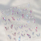 Shiny Jelly Butterfly Charming Golden Gradient Bowknot 5D Self Adhesive Nail Art Sticker Flower Petal Rhinestone Manicure Decals
