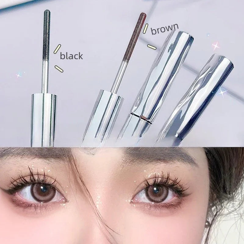 Waterproof Spiral Brush Head Mascara Steel Tube Long-Lasting Easy Apply Beginner-Friendly Party Makeup Mascara
