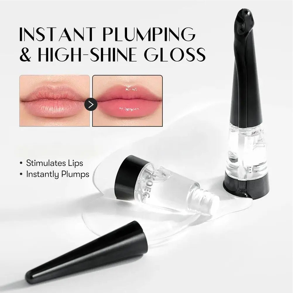 KOEC Korean Lip Plumper Oil Non-greasy Lip Plumping Balm Moisturizing Dry Chapped Lips Shine Hydrating Exfoliating Nourishing