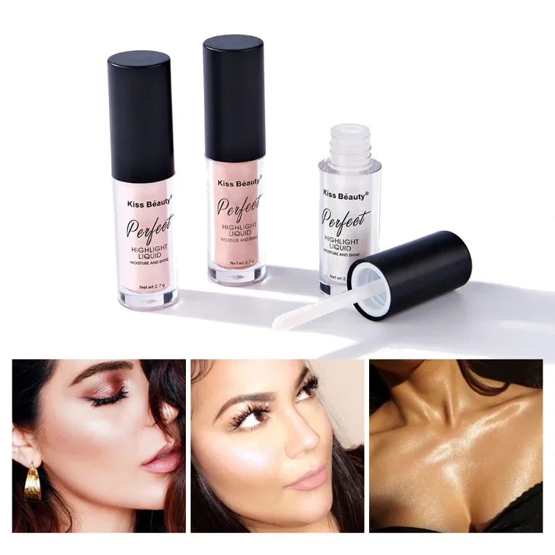 Liquid  Highlighter Face Contouring Pearlescent Makeup Brightener Bronzer Glow Body Face Contour Shimmer Cosmetics